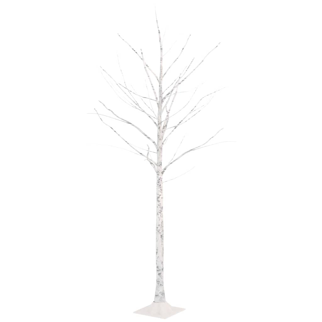 vidaXL Mesteacăn cu LED, alb, 96 LED-uri alb calde, 180 cm vidaXL Mesteacăn cu LED, alb, 96 LED-uri alb calde, 180 cm