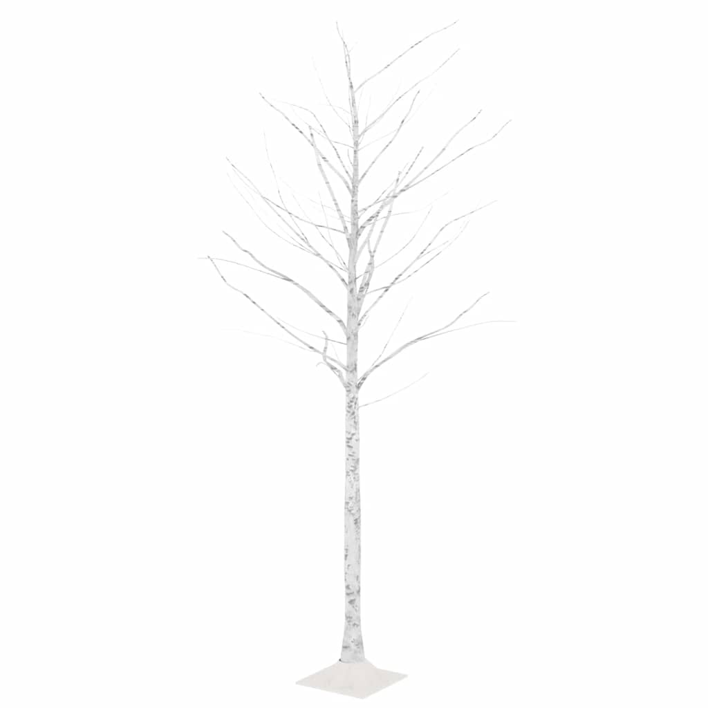 vidaXL Mesteacăn cu LED, alb, 128 LED-uri alb calde, 220 cm vidaXL Mesteacăn cu LED, alb, 128 LED-uri alb calde, 220 cm