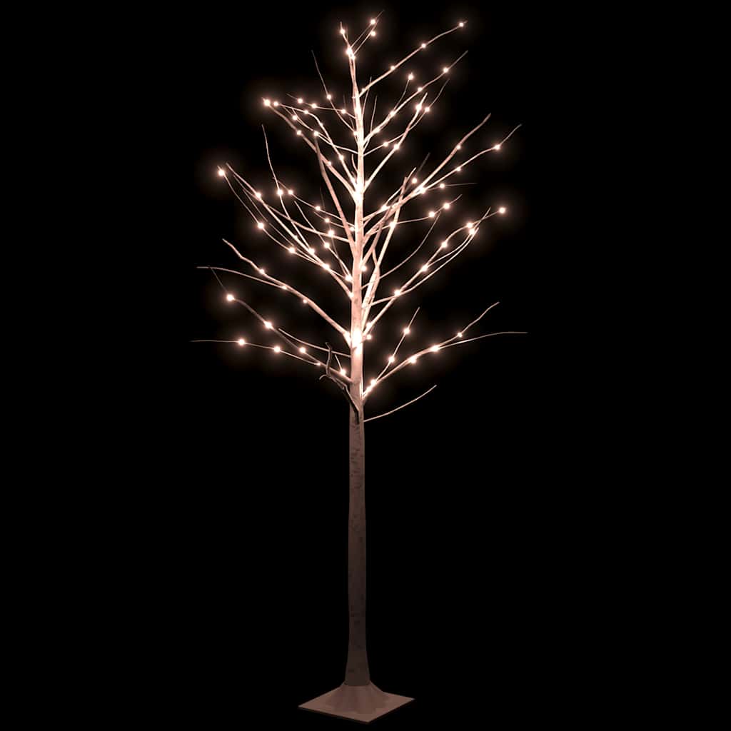 vidaXL Mesteacăn cu LED, alb, 128 LED-uri alb calde, 220 cm vidaXL Mesteacăn cu LED, alb, 128 LED-uri alb calde, 220 cm