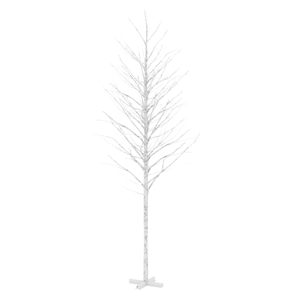 vidaXL Mesteacăn cu LED, alb, 672 LED-uri alb calde, 400 cm
