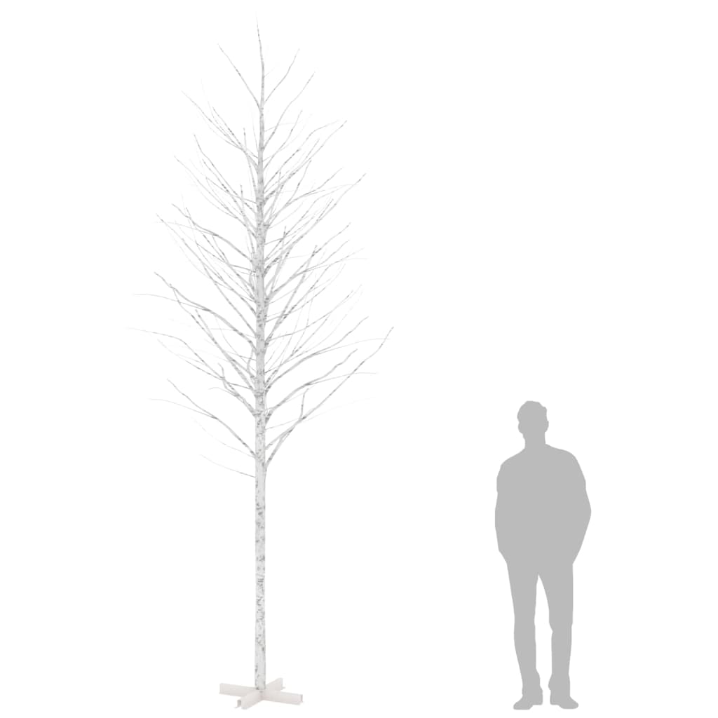 vidaXL Mesteacăn cu LED, alb, 672 LED-uri alb calde, 400 cm