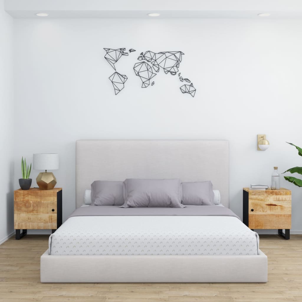 vidaXL Noptiere, 2 buc., 40x33x46 cm, lemn masiv de acacia vidaXL Noptiere, 2 buc., 40x33x46 cm, lemn masiv de acacia