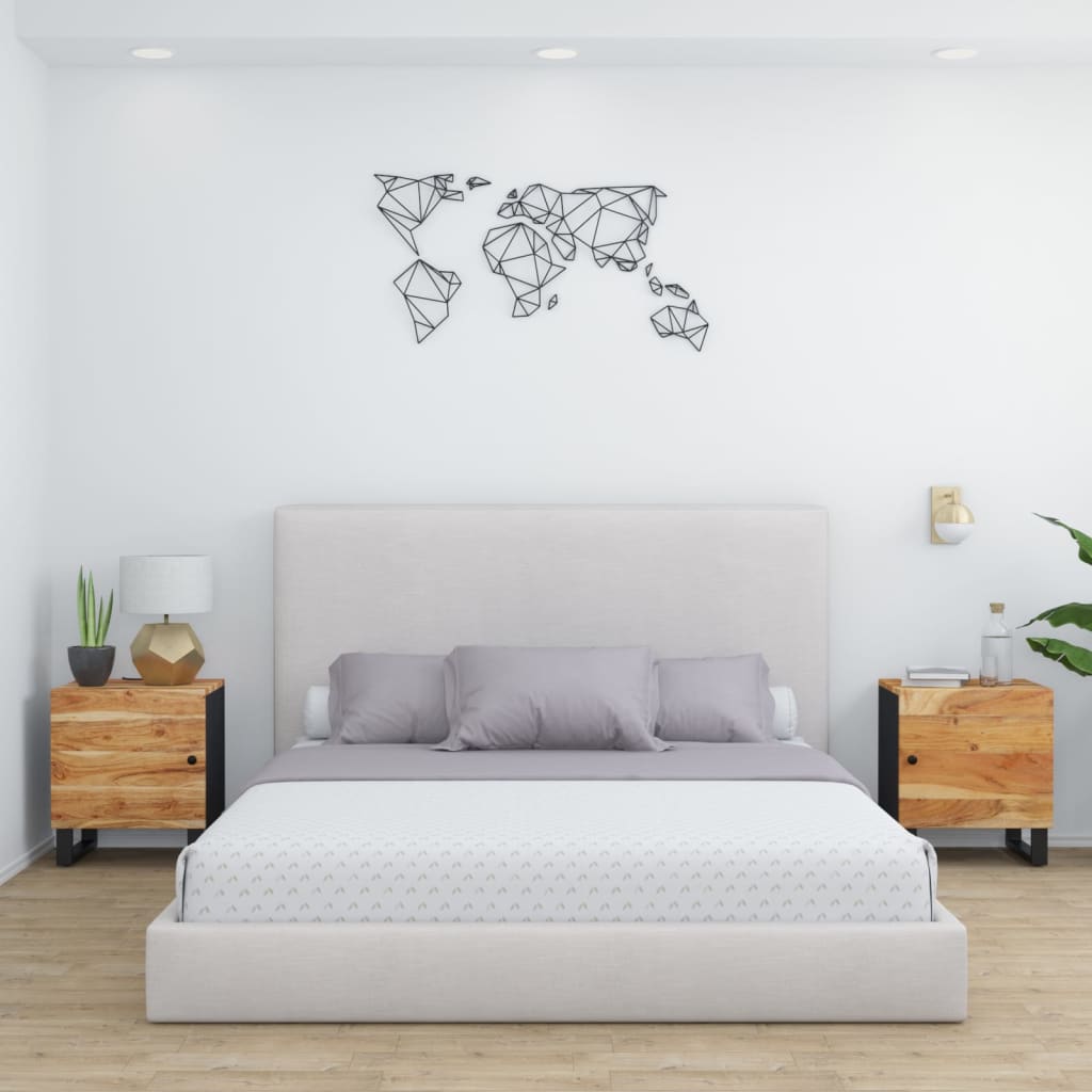 vidaXL Noptiere, 2 buc., 40x33x46 cm, lemn masiv de acacia vidaXL Noptiere, 2 buc., 40x33x46 cm, lemn masiv de acacia