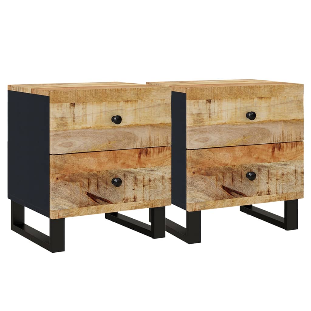 vidaXL Noptiere, 2 buc., 40x33x46 cm, lemn masiv de acacia vidaXL Noptiere, 2 buc., 40x33x46 cm, lemn masiv de acacia
