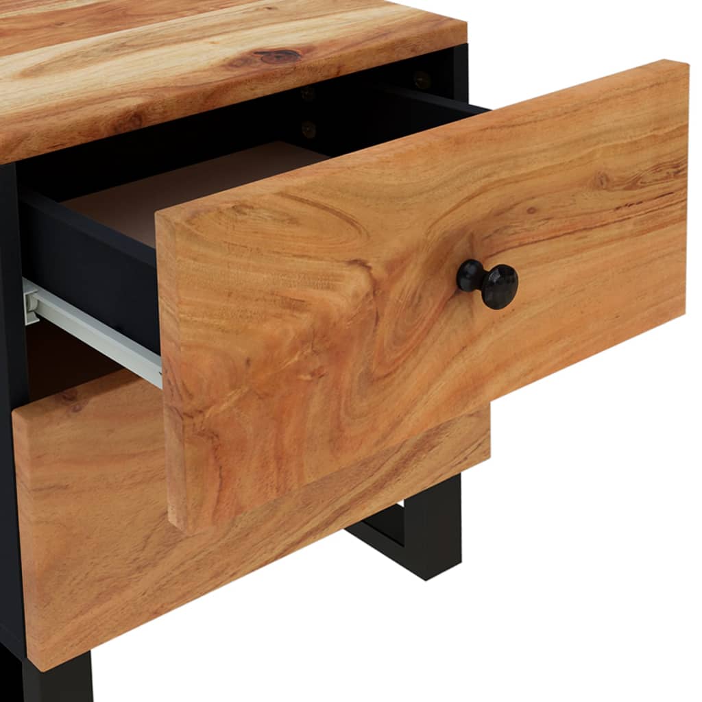 vidaXL Noptiere, 2 buc., 40x33x46 cm, lemn masiv de acacia vidaXL Noptiere, 2 buc., 40x33x46 cm, lemn masiv de acacia