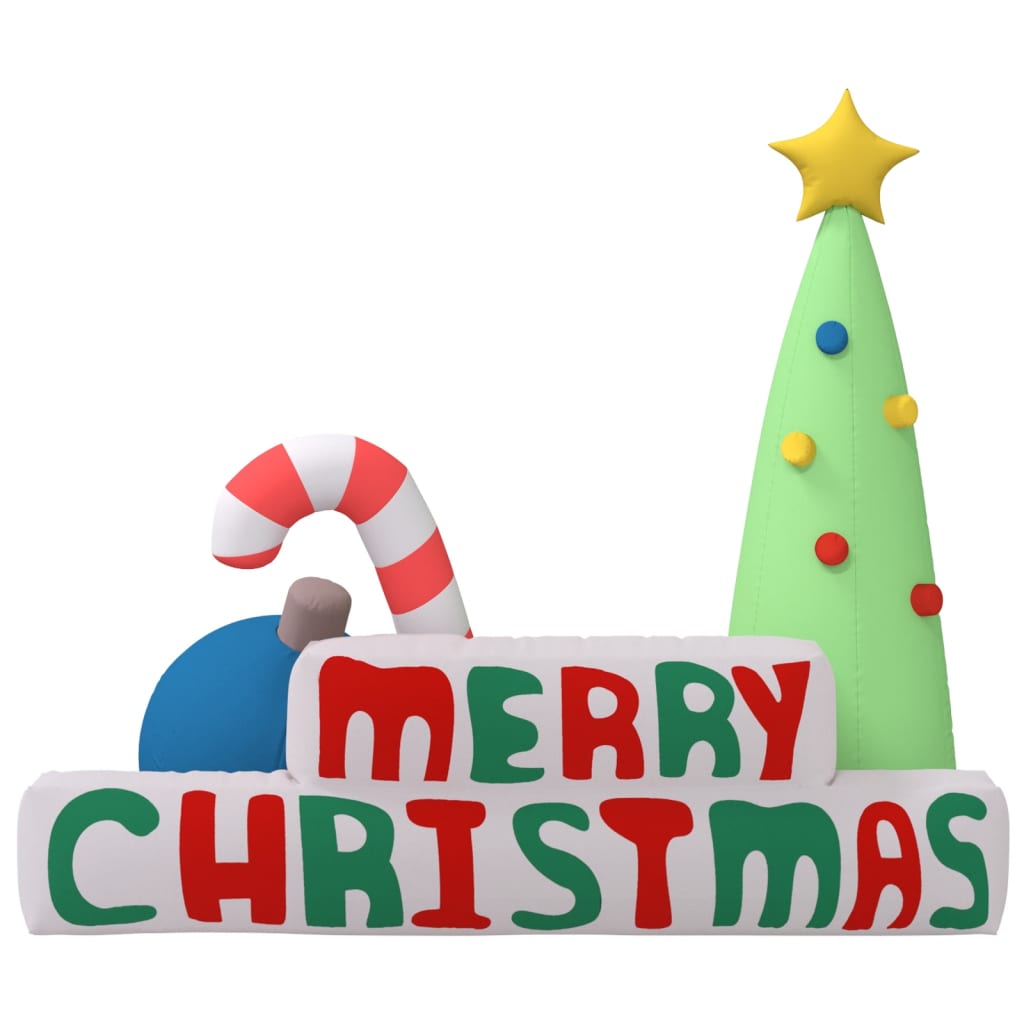 vidaXL Decorațiune "Merry Christmas" gonflabilă, cu LED-uri, 197 cm