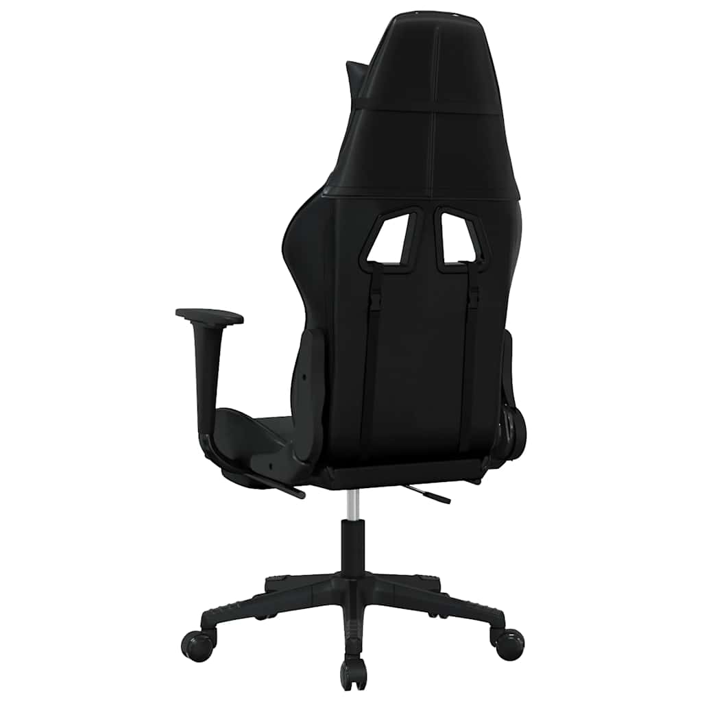 vidaXL Scaun de gaming cu masaj/suport picioare, negru, piele eco