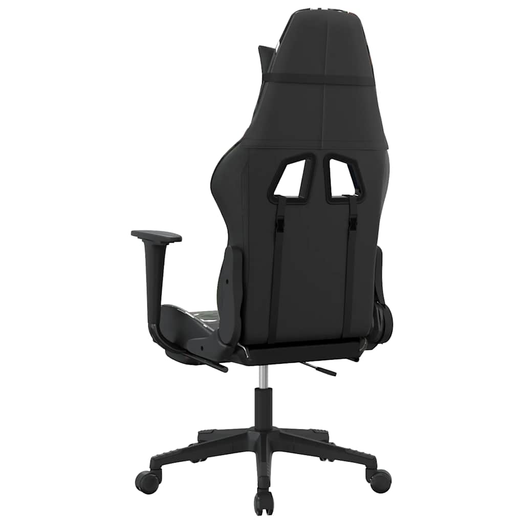 vidaXL Scaun de gaming masaj/suport picioare negru/Camuflaj piele eco vidaXL Scaun de gaming masaj/suport picioare negru/Camuflaj piele eco