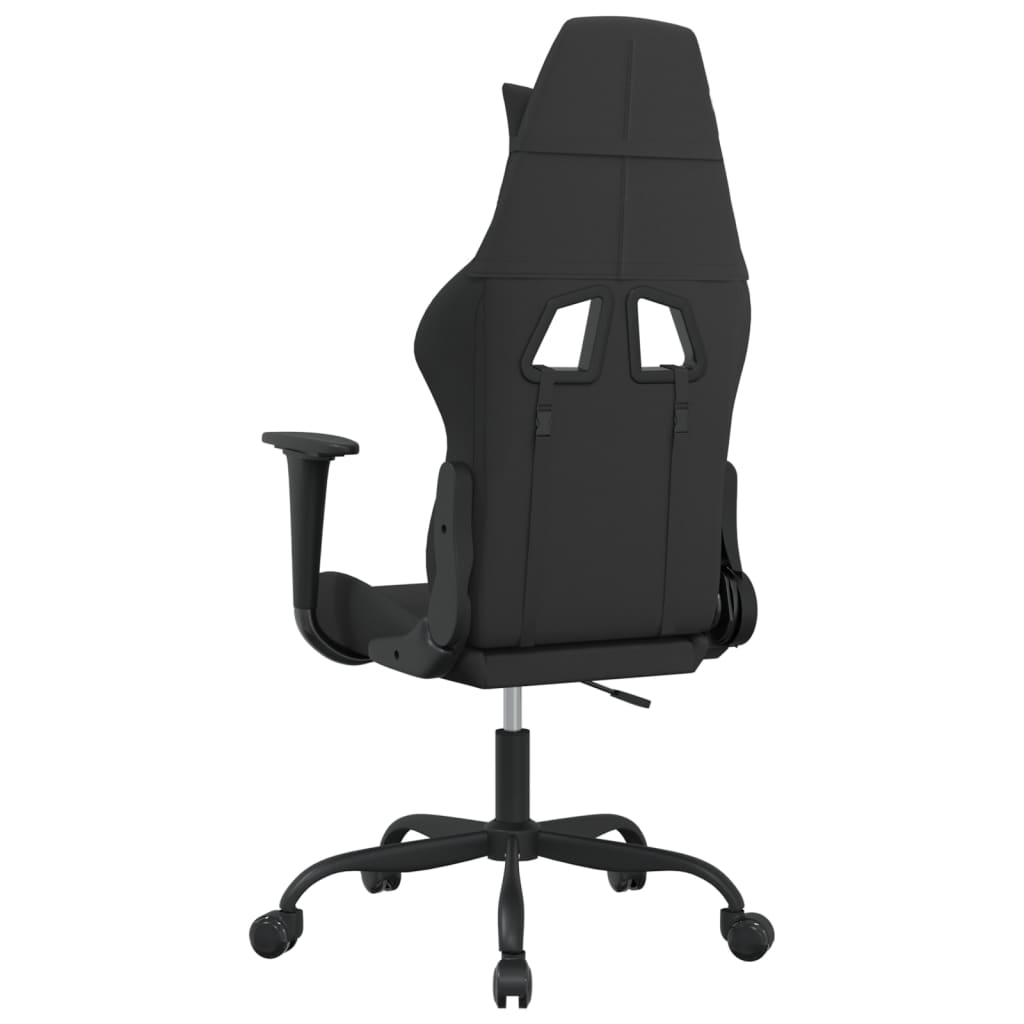 vidaXL Scaun de gaming cu masaj, negru, material textil