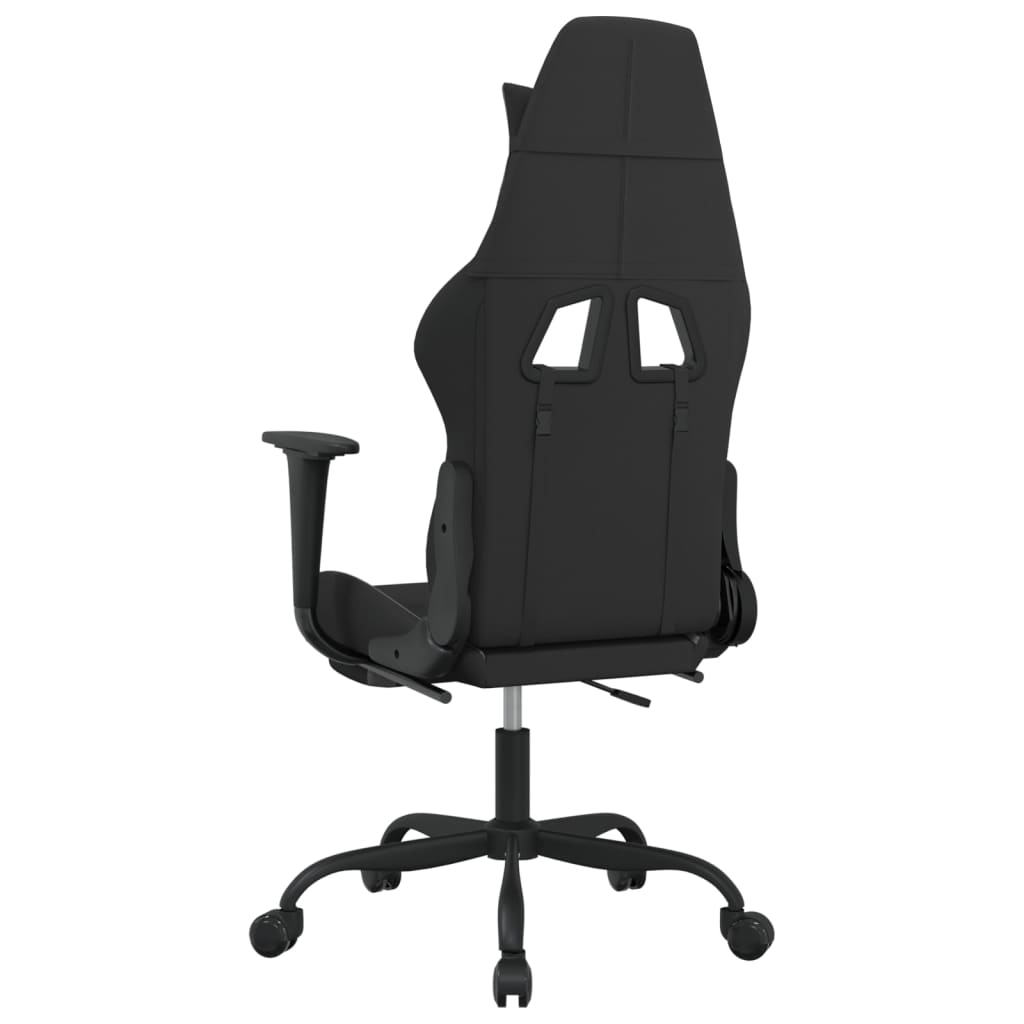 vidaXL Scaun gaming cu masaj/suport picioare, negru/gri deschis textil