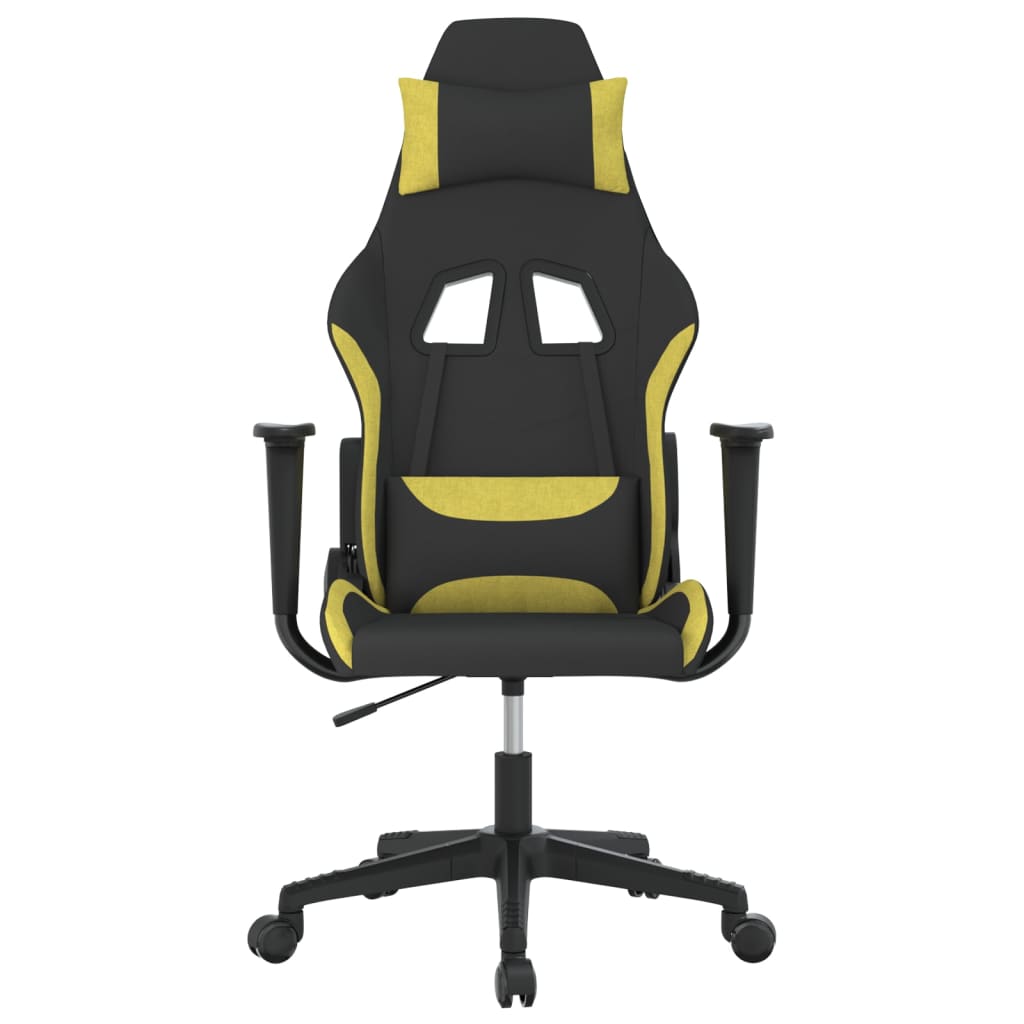 vidaXL Scaun de gaming cu masaj, negru și verde deschis, textil vidaXL Scaun de gaming cu masaj, negru și verde deschis, textil