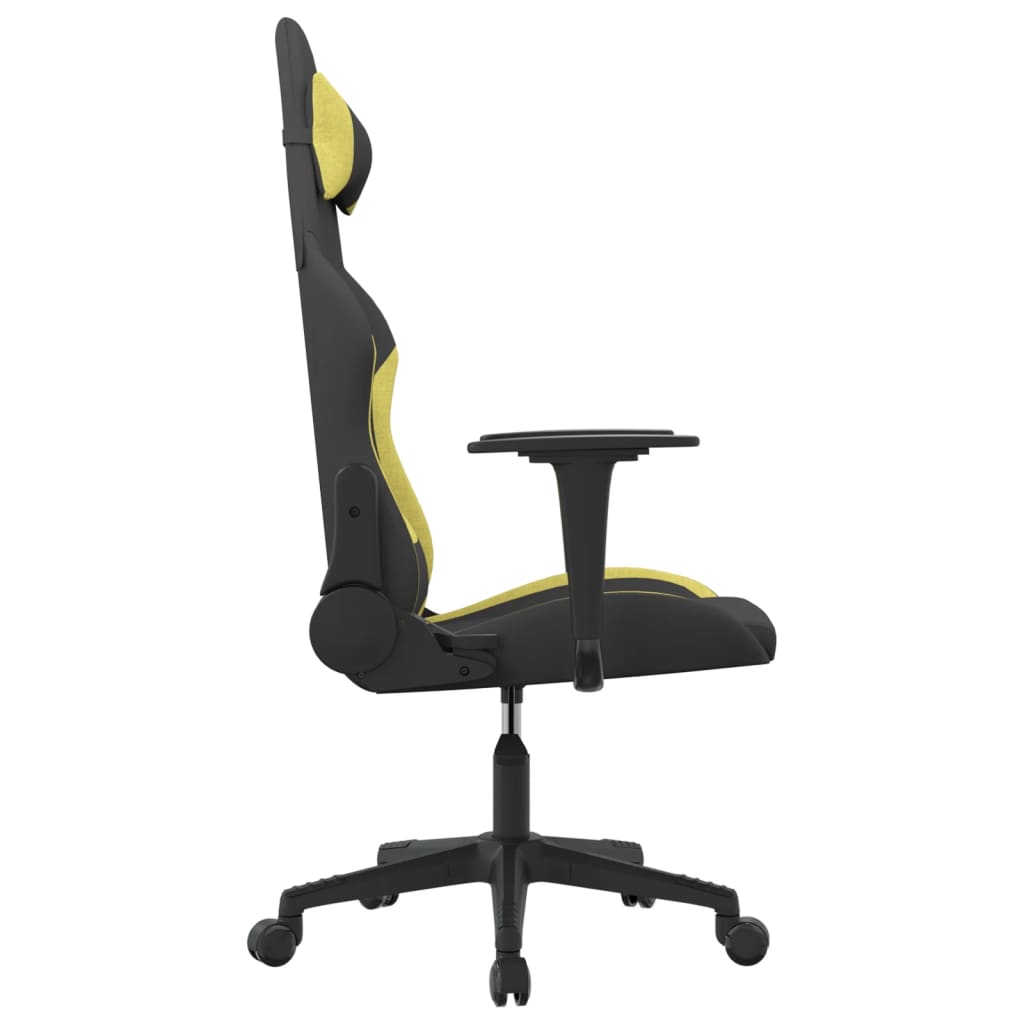 vidaXL Scaun de gaming cu masaj, negru și verde deschis, textil vidaXL Scaun de gaming cu masaj, negru și verde deschis, textil