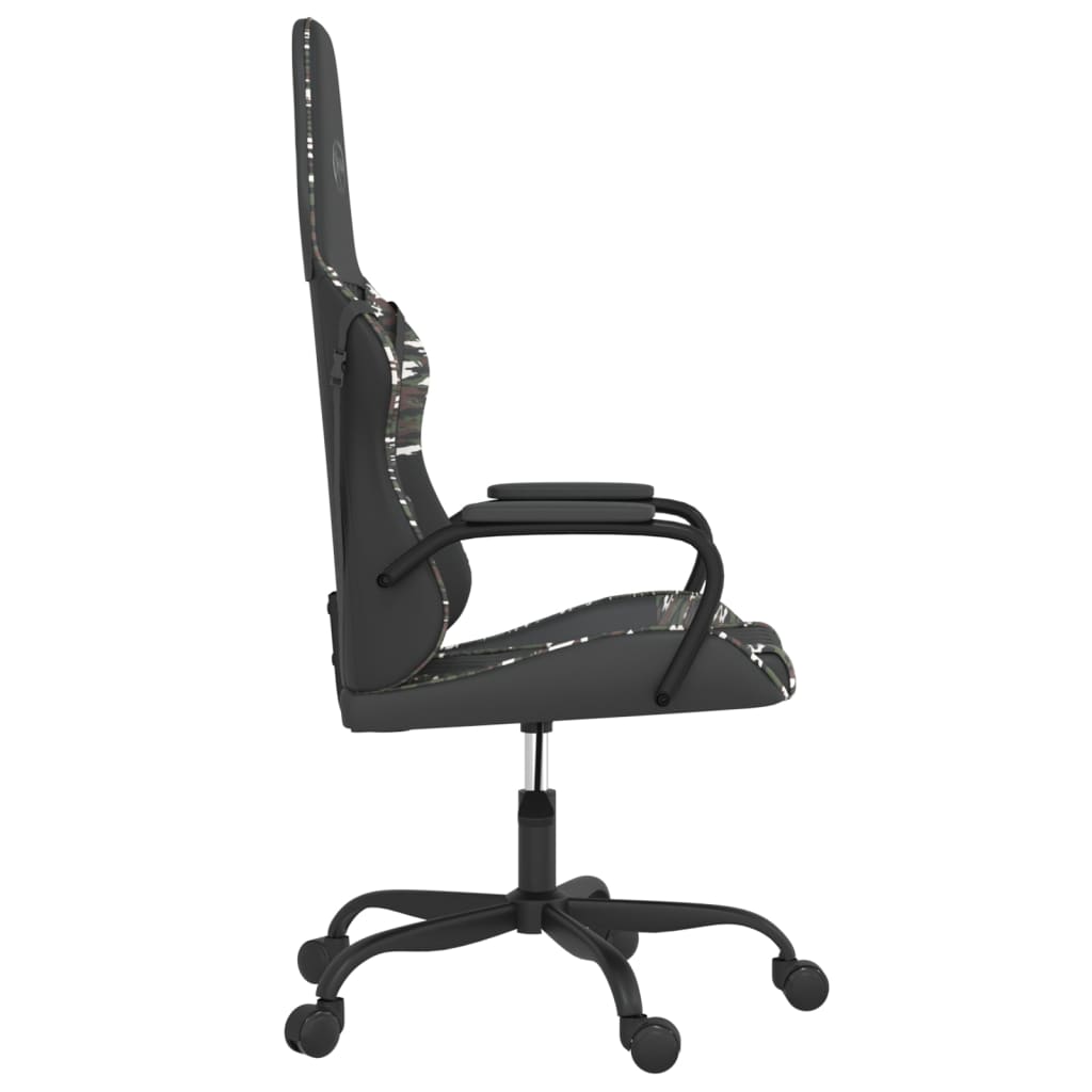 vidaXL Scaun de gaming de masaj, negru și camuflaj, piele ecologică vidaXL Scaun de gaming de masaj, negru și camuflaj, piele ecologică