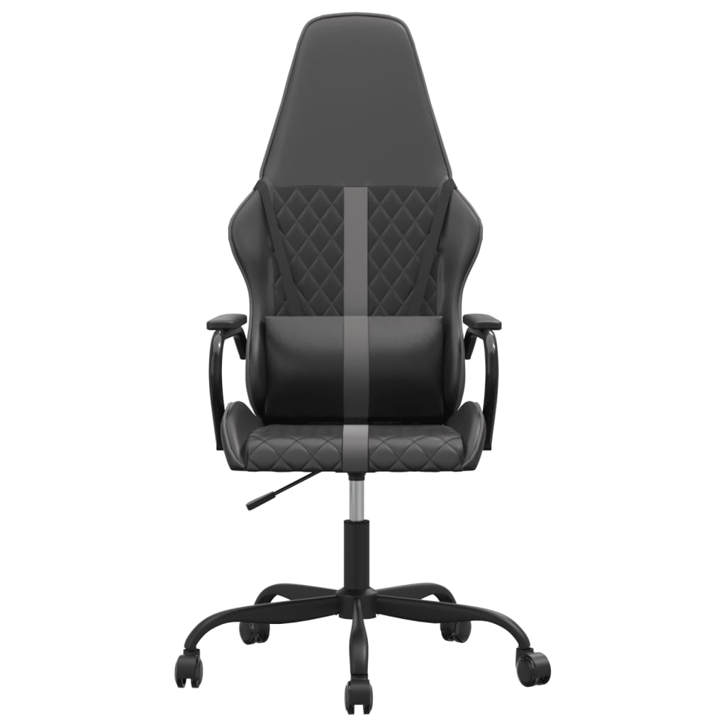vidaXL Scaun de gaming de masaj, negru și gri, piele ecologică vidaXL Scaun de gaming de masaj, negru și gri, piele ecologică