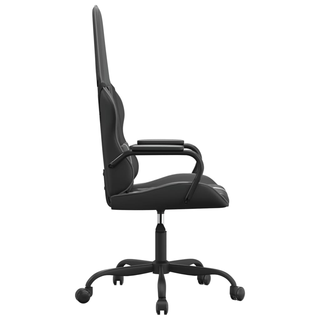 vidaXL Scaun de gaming de masaj, negru și gri, piele ecologică vidaXL Scaun de gaming de masaj, negru și gri, piele ecologică