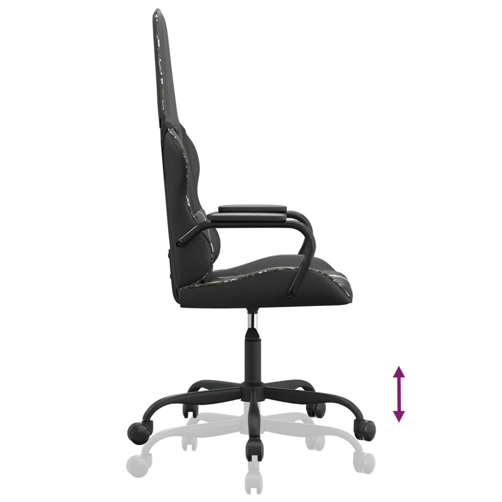 vidaXL Scaun de gaming de masaj, camuflaj și negru, piele ecologică vidaXL Scaun de gaming de masaj, camuflaj și negru, piele ecologică