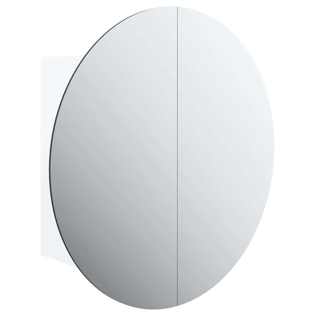 vidaXL Dulap de baie cu oglindă rotundă și LED, alb, 40x40x17,5 cm vidaXL Dulap de baie cu oglindă rotundă și LED, alb, 40x40x17,5 cm