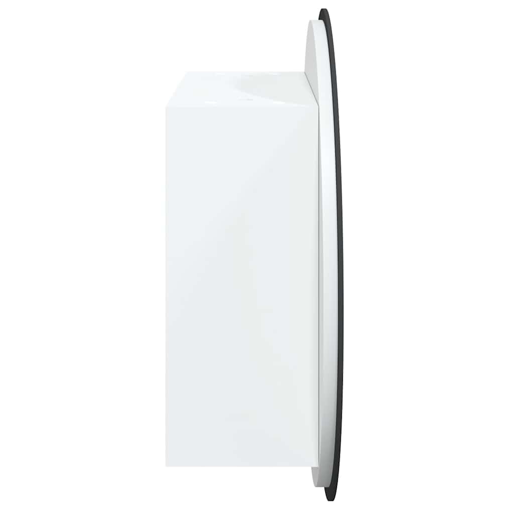 vidaXL Dulap de baie cu oglindă rotundă și LED, alb, 40x40x17,5 cm vidaXL Dulap de baie cu oglindă rotundă și LED, alb, 40x40x17,5 cm