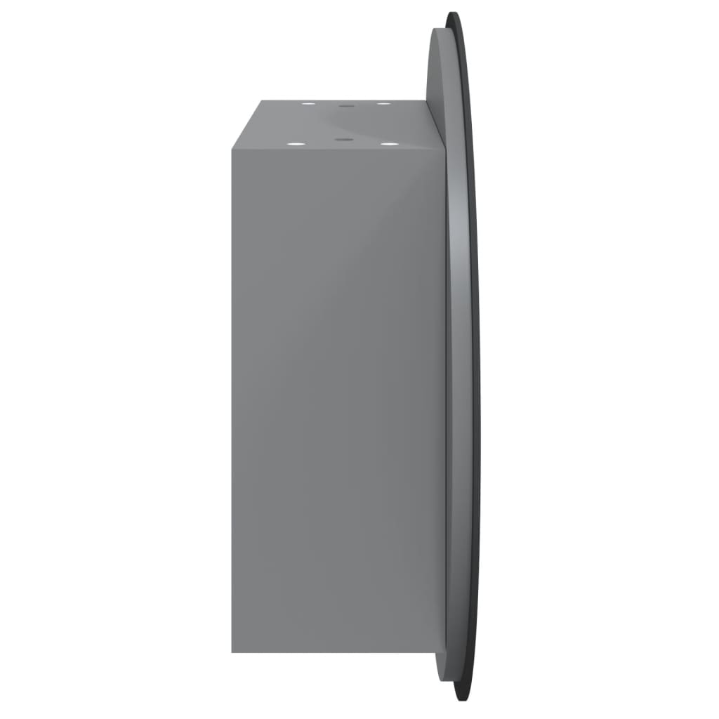 vidaXL Dulap de baie cu oglindă rotundă și LED, gri, 40x40x17,5 cm vidaXL Dulap de baie cu oglindă rotundă și LED, gri, 40x40x17,5 cm
