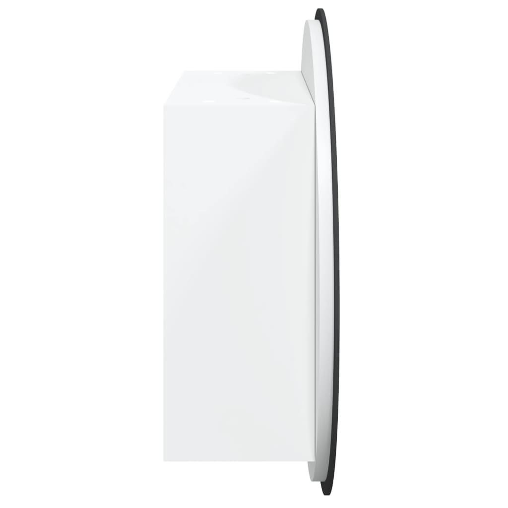 vidaXL Dulap de baie cu oglindă rotundă și LED, alb, 47x47x17,5 cm vidaXL Dulap de baie cu oglindă rotundă și LED, alb, 47x47x17,5 cm