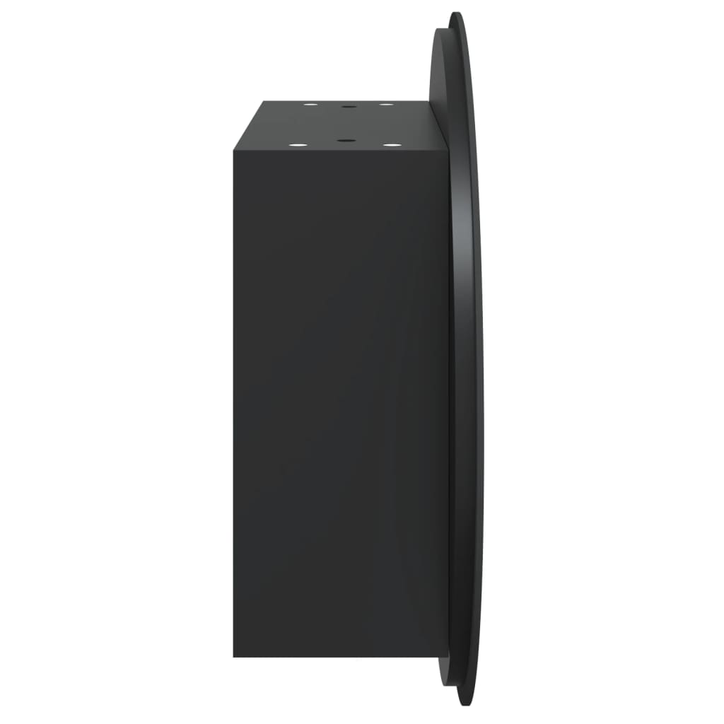 vidaXL Dulap de baie cu oglindă rotundă și LED, negru, 47x47x17,5 cm vidaXL Dulap de baie cu oglindă rotundă și LED, negru, 47x47x17,5 cm