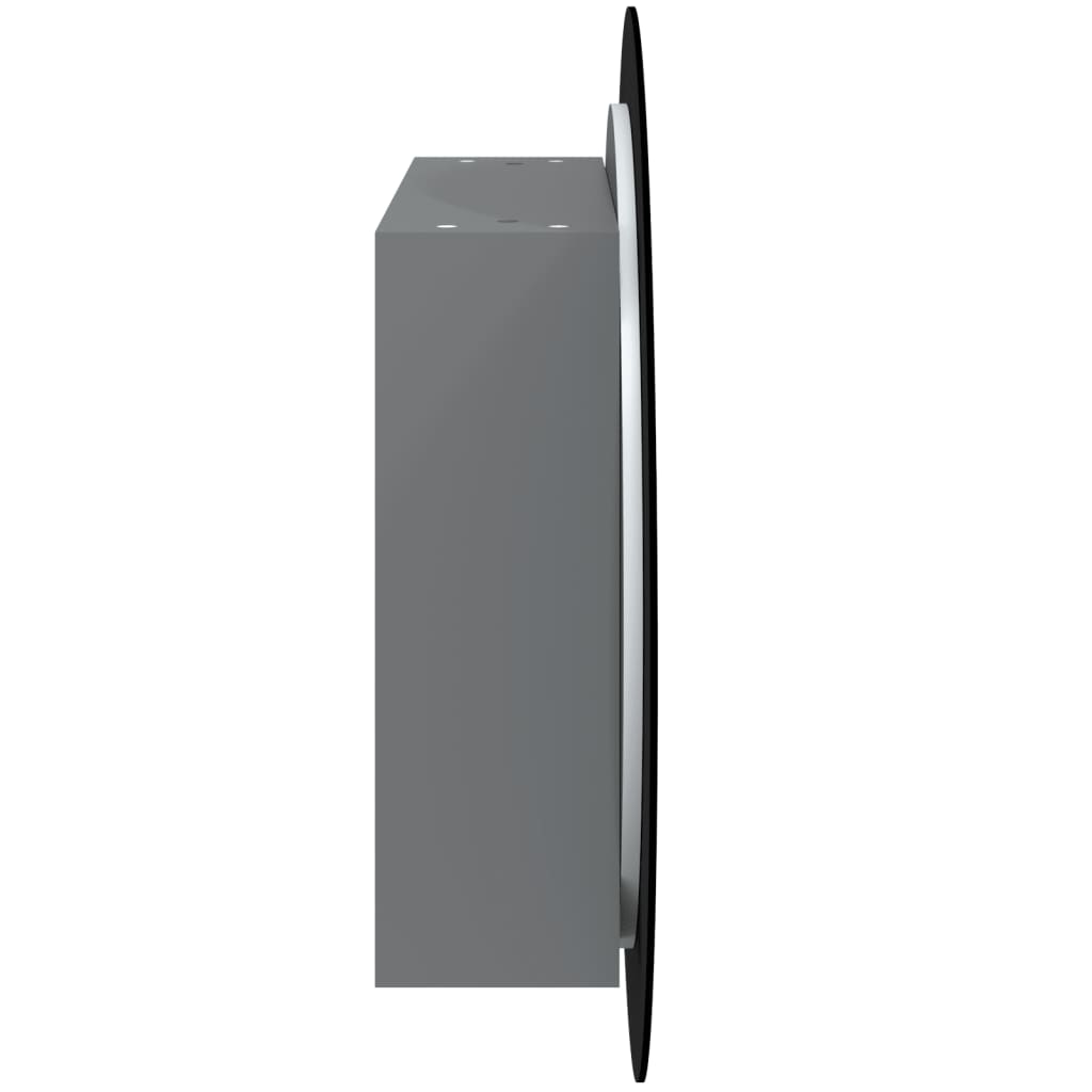 vidaXL Dulap de baie cu oglindă rotundă și LED, gri, 54x54x17,5 cm vidaXL Dulap de baie cu oglindă rotundă și LED, gri, 54x54x17,5 cm