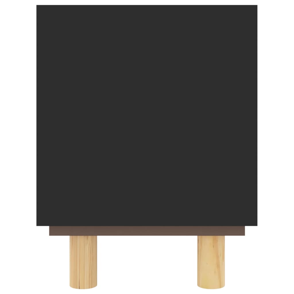 vidaXL Comodă TV, negru, 105x30x40 cm lemn masiv pin și ratan natural