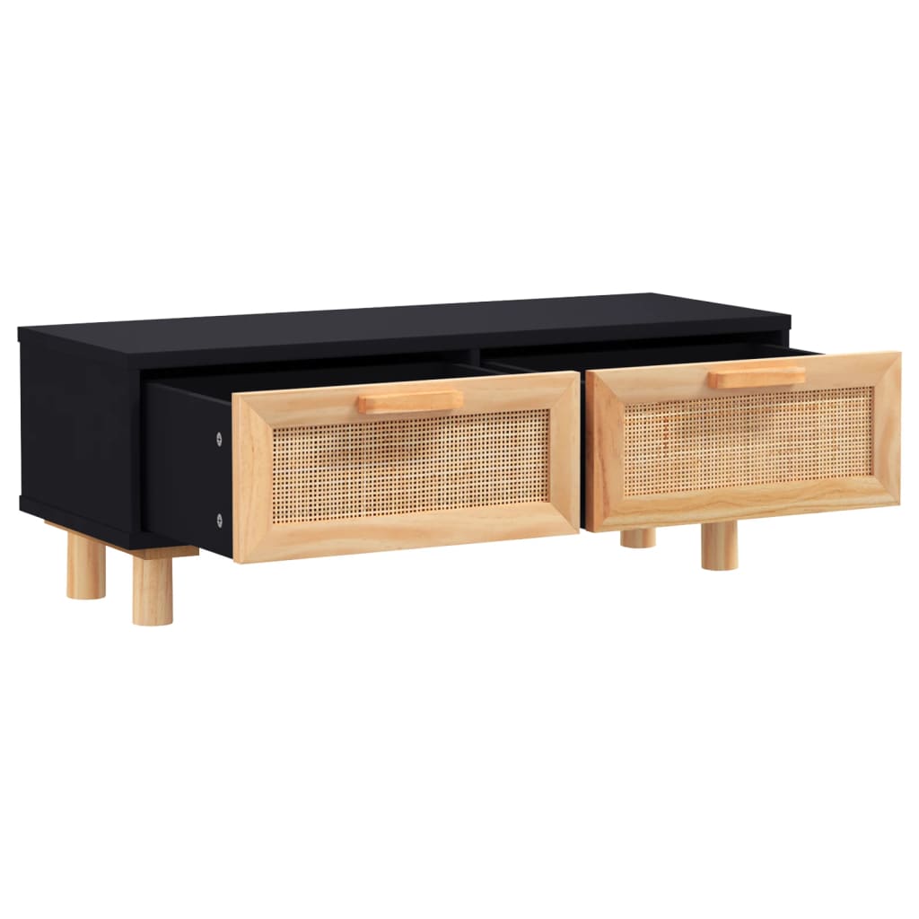 vidaXL Măsuță de cafea negru 80x40x30cm lemn prelucrat&lemn masiv pin