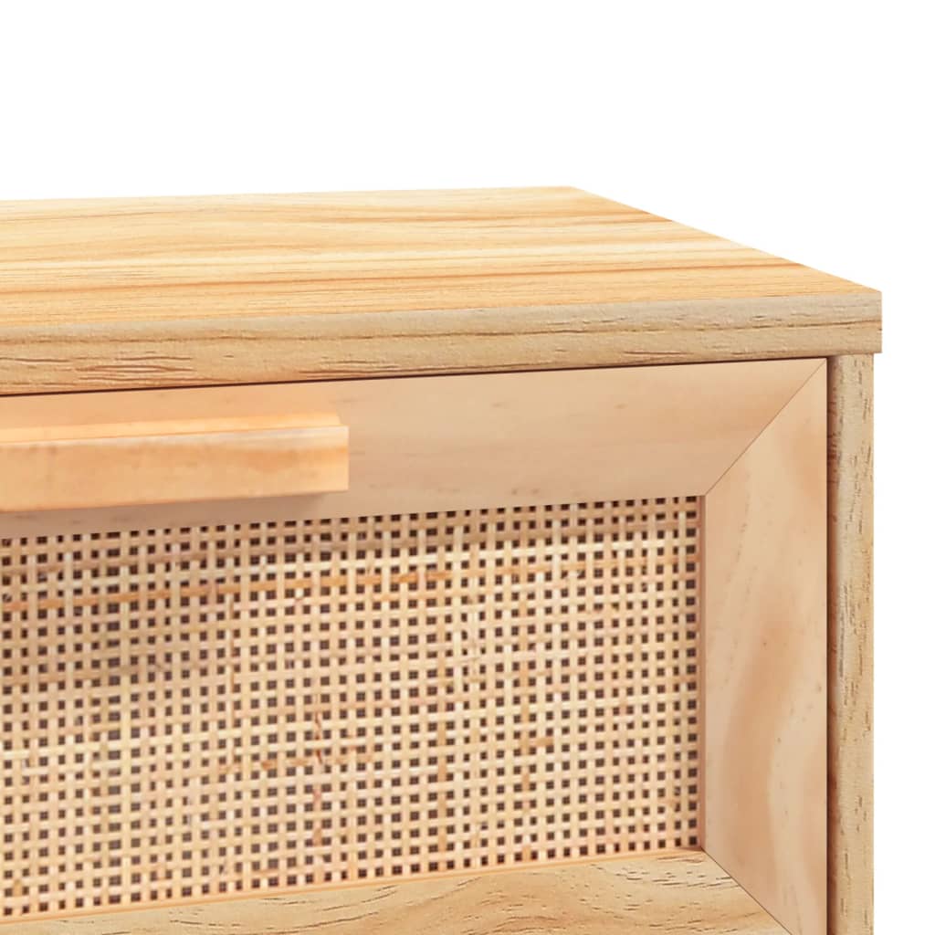 vidaXL Masă consolă maro 80x30x75 cm lemn masiv pin și ratan natural vidaXL Masă consolă maro 80x30x75 cm lemn masiv pin și ratan natural