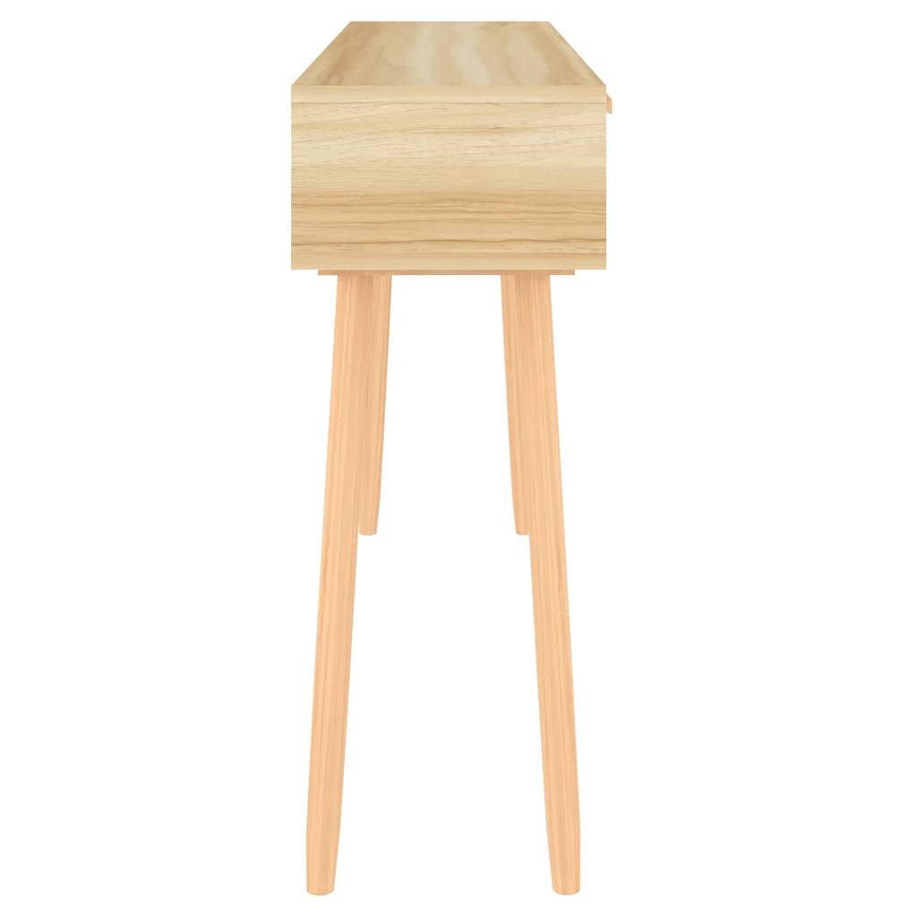 vidaXL Masă consolă maro 105x30x75 cm lemn masiv pin și ratan natural