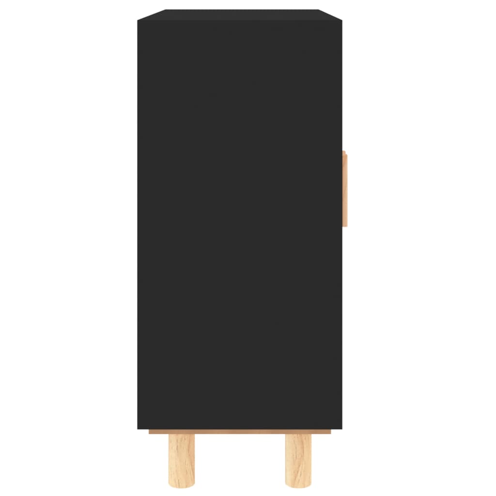 vidaXL Servantă, negru, 60x30x70 cm, lemn masiv pin și ratan natural vidaXL Servantă, negru, 60x30x70 cm, lemn masiv pin și ratan natural