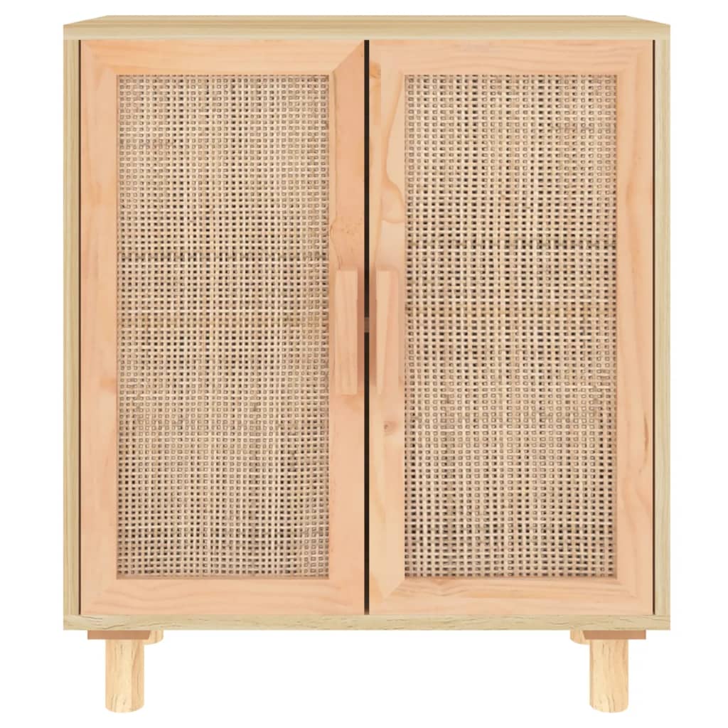 vidaXL Servantă, maro, 60x30x70 cm, lemn masiv pin și ratan natural