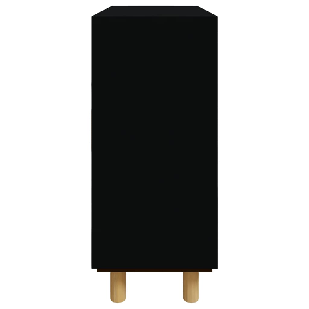 vidaXL Servantă, negru, 60x30x70 cm, lemn masiv pin și ratan natural vidaXL Servantă, negru, 60x30x70 cm, lemn masiv pin și ratan natural