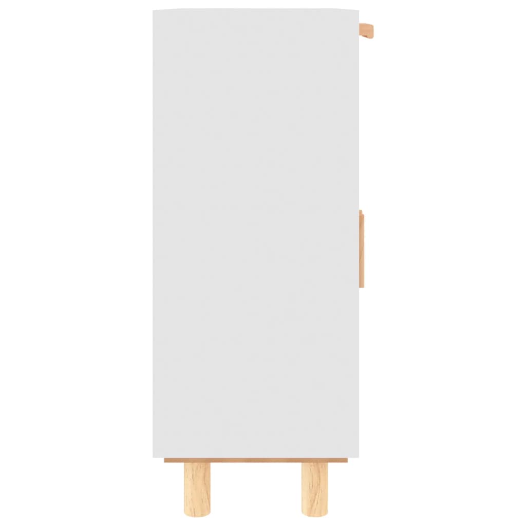 vidaXL Servantă, alb, 60x30x75 cm, lemn masiv pin și ratan natural
