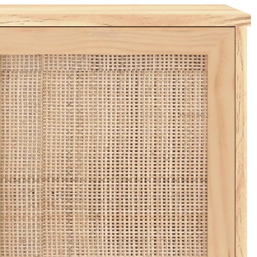vidaXL Servantă, maro, 105x30x60 cm, lemn masiv pin și ratan natural