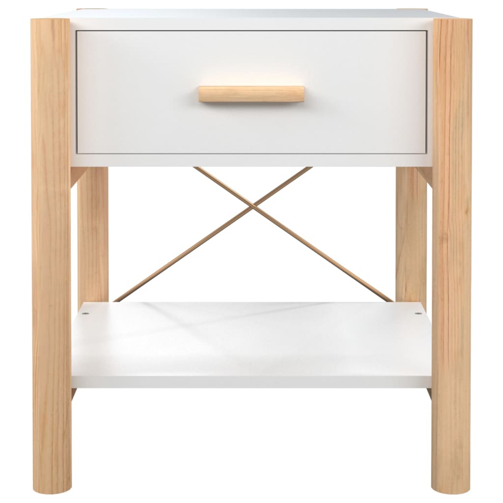 vidaXL Noptiere, 2 buc., alb, 42x38x45 cm, lemn prelucrat