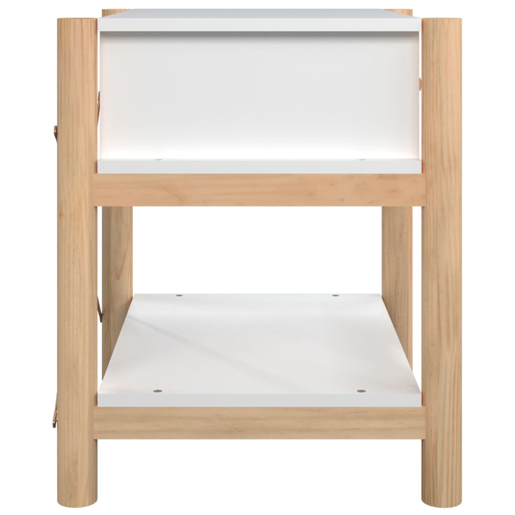 vidaXL Noptiere, 2 buc., alb, 42x38x45 cm, lemn prelucrat