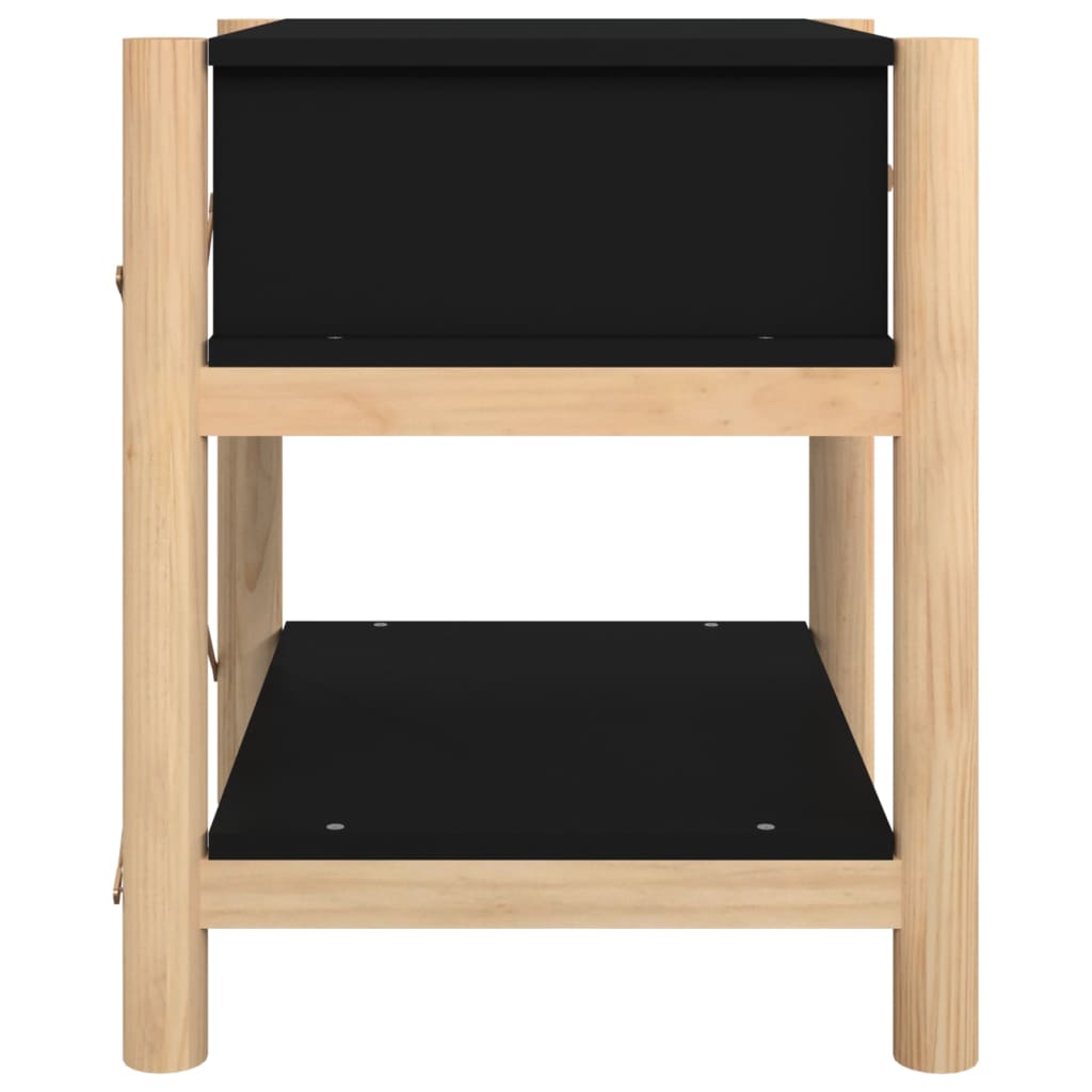 vidaXL Noptiere, 2 buc., negru, 42x38x45 cm, lemn compozit vidaXL Noptiere, 2 buc., negru, 42x38x45 cm, lemn compozit