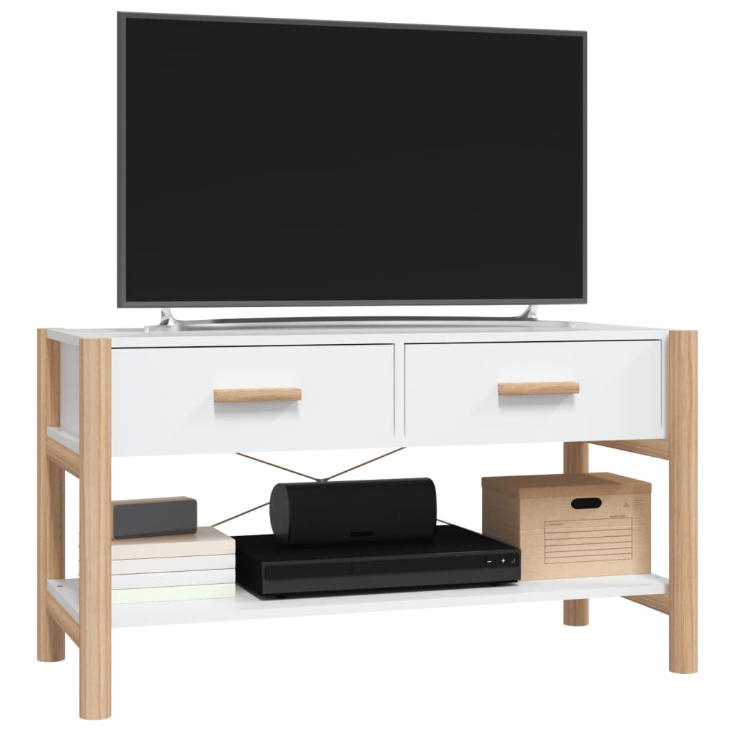 vidaXL Comodă TV, alb, 82x38x45 cm, lemn prelucrat vidaXL Comodă TV, alb, 82x38x45 cm, lemn prelucrat