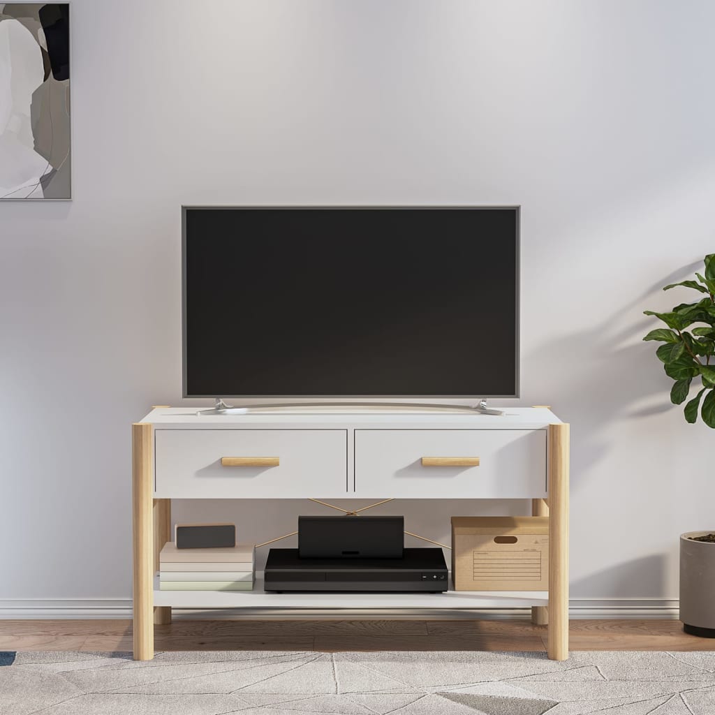 vidaXL Comodă TV, alb, 82x38x45 cm, lemn prelucrat vidaXL Comodă TV, alb, 82x38x45 cm, lemn prelucrat