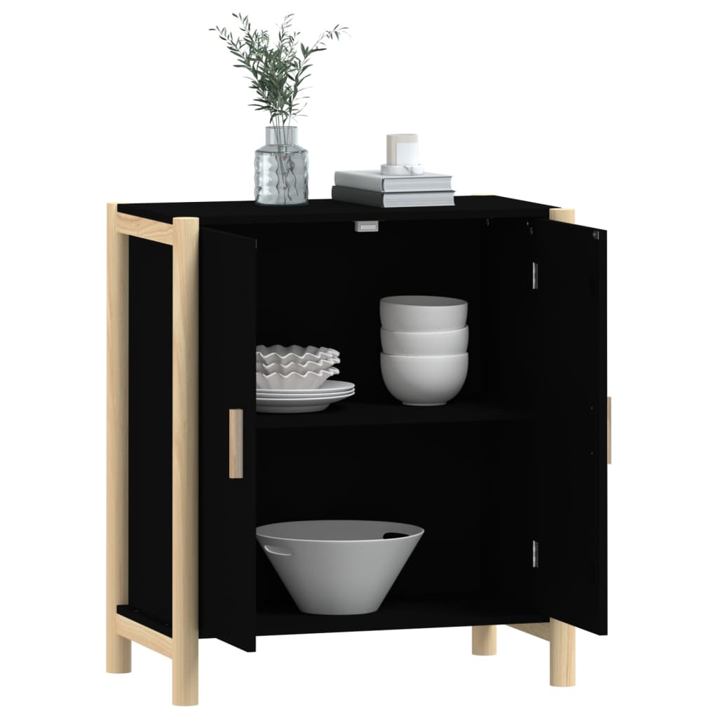 vidaXL Servantă, negru, 62x38x70 cm, lemn prelucrat vidaXL Servantă, negru, 62x38x70 cm, lemn prelucrat