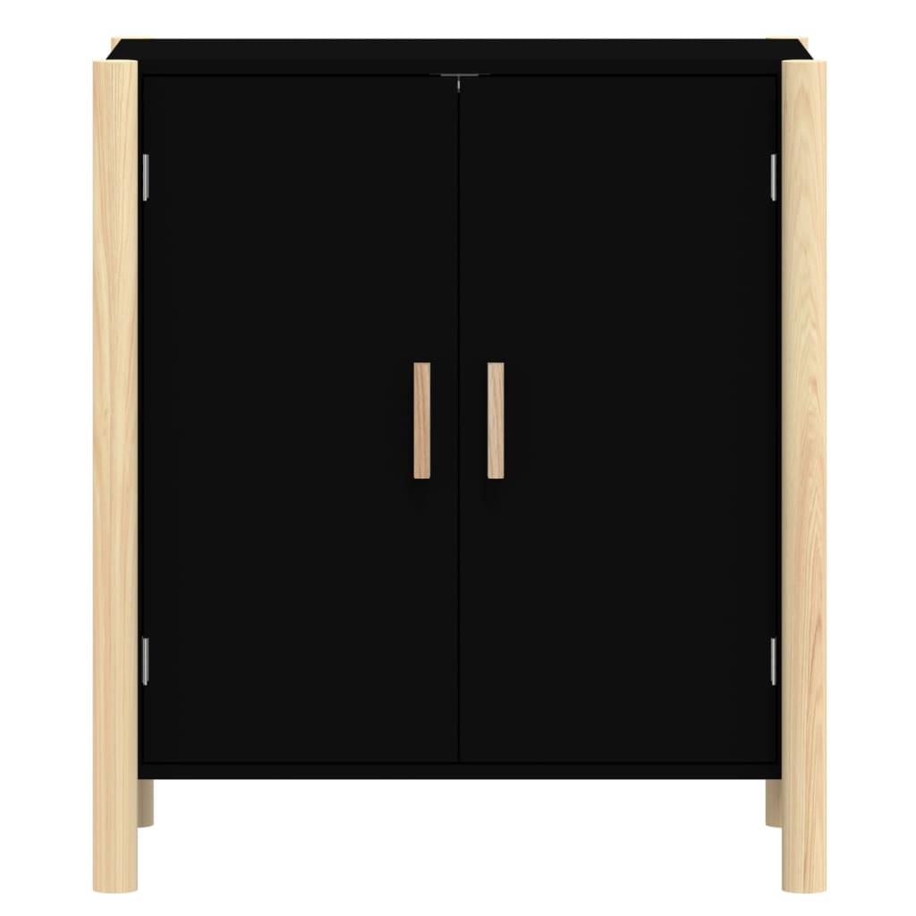 vidaXL Servantă, negru, 62x38x70 cm, lemn prelucrat vidaXL Servantă, negru, 62x38x70 cm, lemn prelucrat