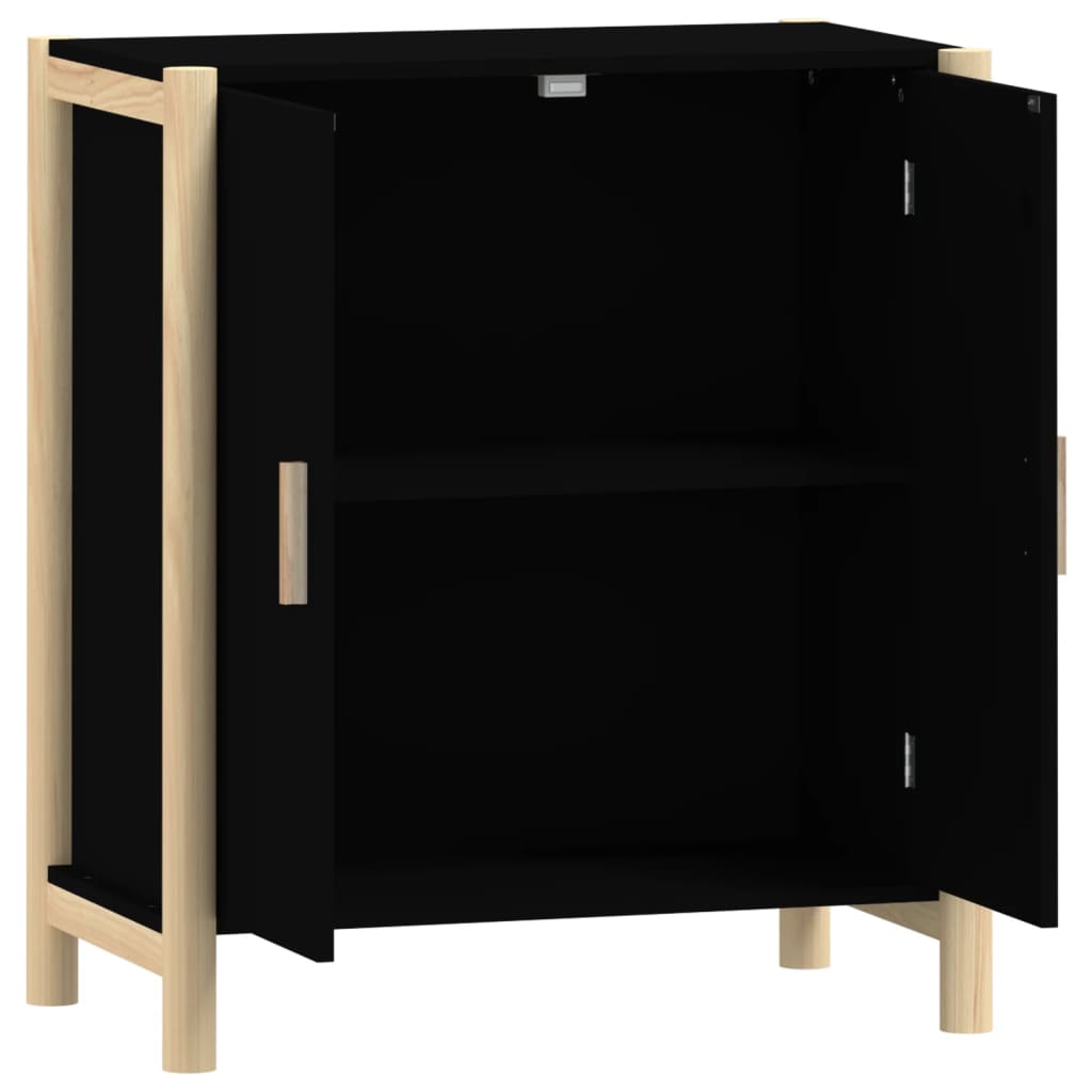 vidaXL Servantă, negru, 62x38x70 cm, lemn prelucrat vidaXL Servantă, negru, 62x38x70 cm, lemn prelucrat