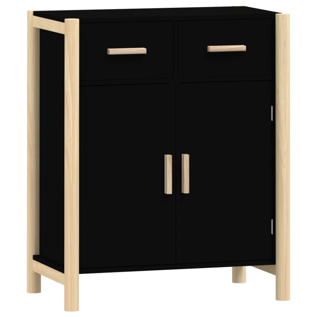 vidaXL Servantă, negru, 62x38x75 cm, lemn prelucrat