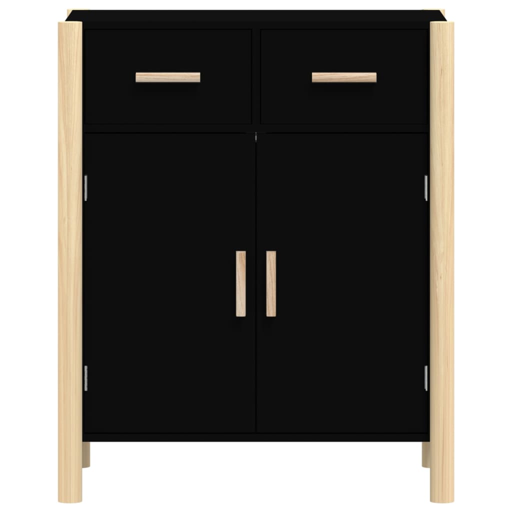 vidaXL Servantă, negru, 62x38x75 cm, lemn prelucrat