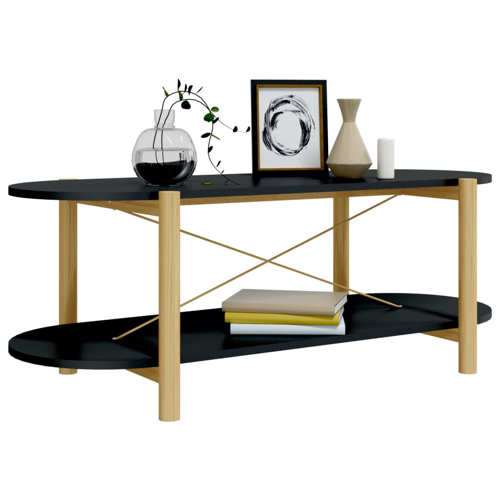 vidaXL Măsuță de cafea, negru, 110x48x40 cm, lemn compozit vidaXL Măsuță de cafea, negru, 110x48x40 cm, lemn compozit