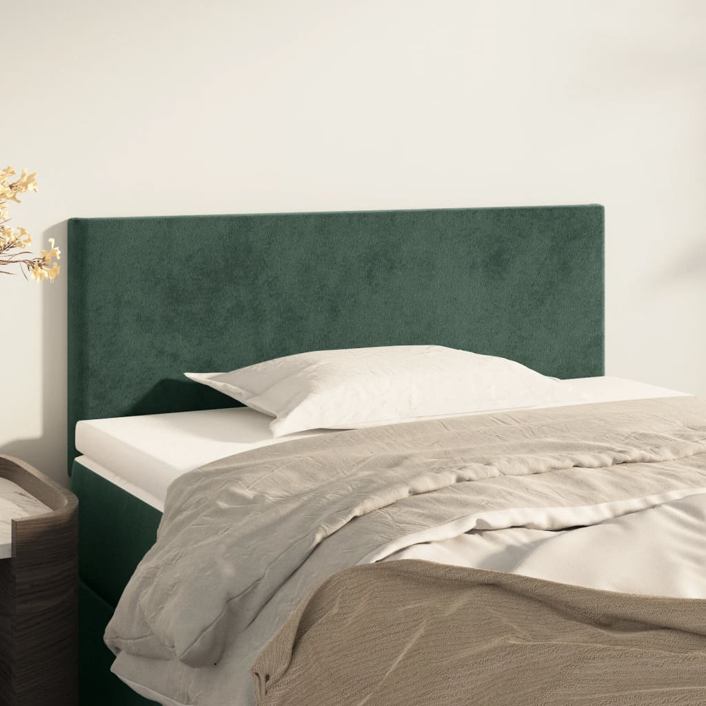 vidaXL Tăblie de pat, verde închis, 80x5x78/88 cm, catifea vidaXL Tăblie de pat, verde închis, 80x5x78/88 cm, catifea
