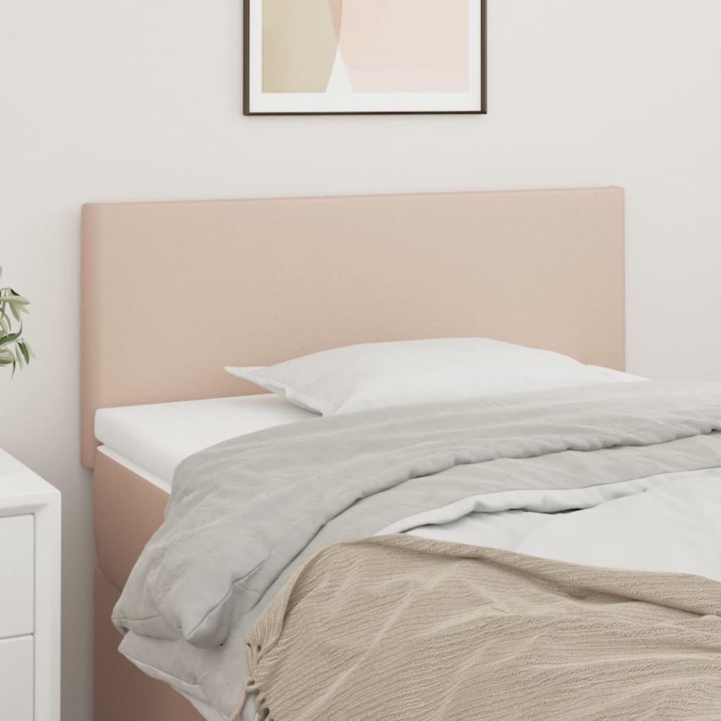 vidaXL Tăblie de pat, cappuccino, 90x5x78/88 cm, piele ecologică