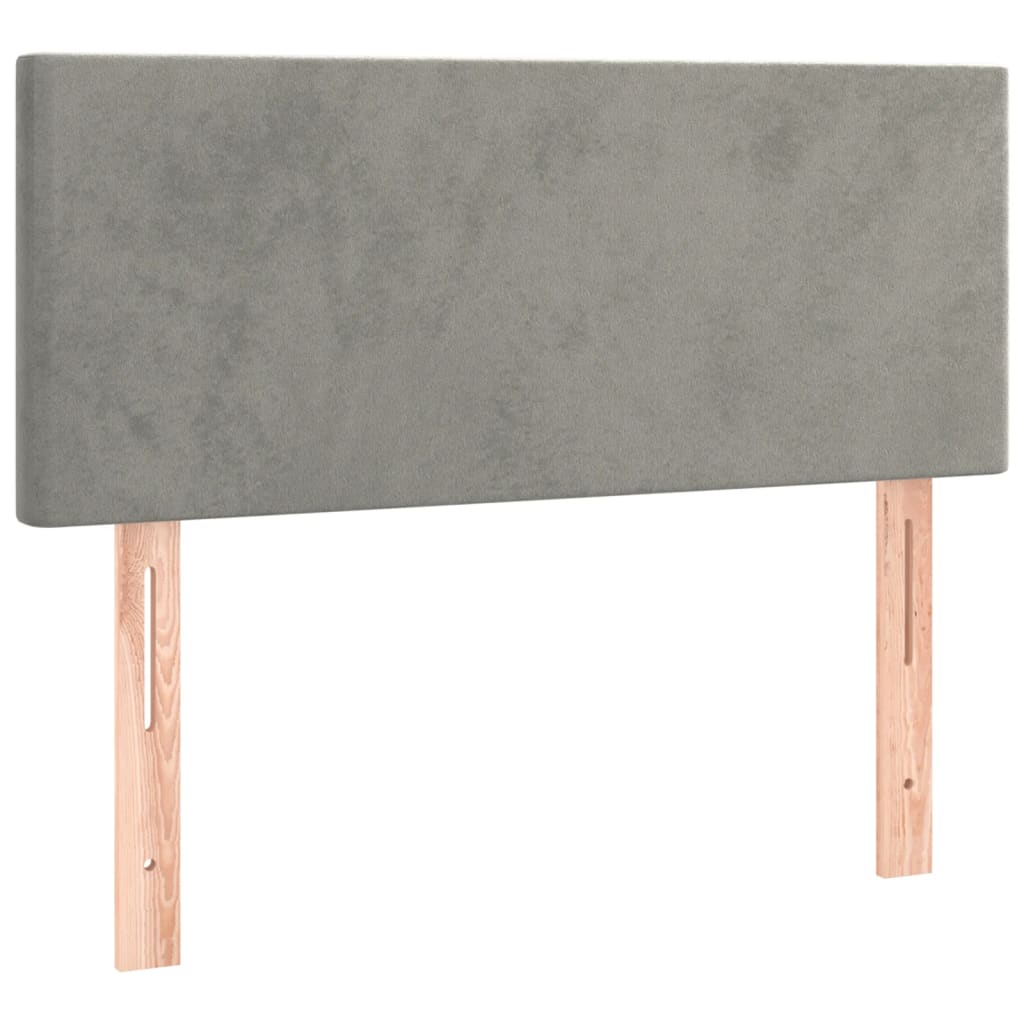 vidaXL Tăblie de pat, gri deschis, 90x5x78/88 cm, catifea