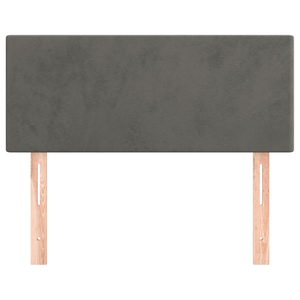 vidaXL Tăblie de pat, gri închis, 90x5x78/88 cm, catifea vidaXL Tăblie de pat, gri închis, 90x5x78/88 cm, catifea
